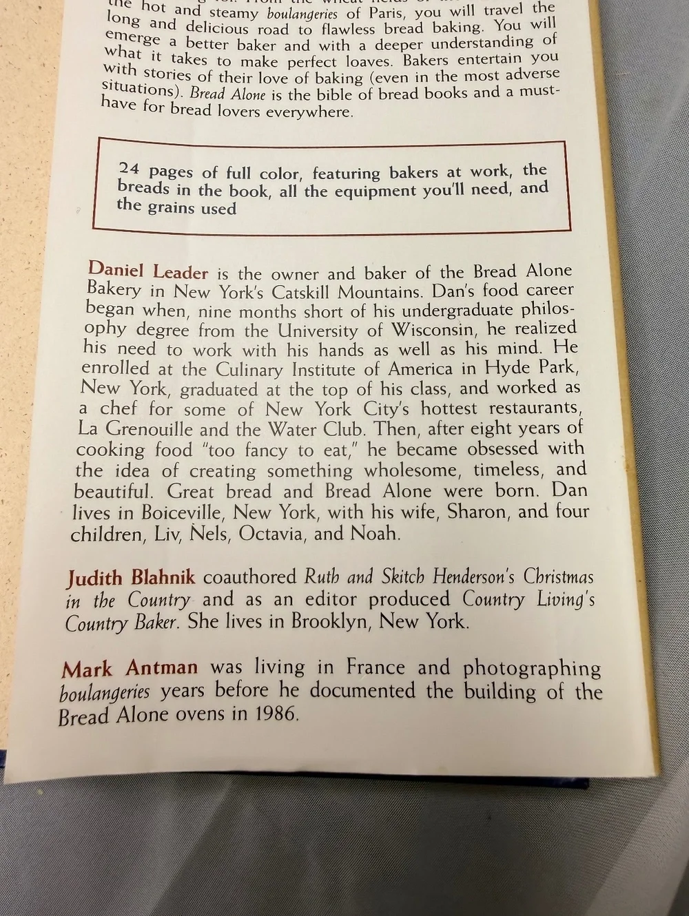 Bread Alone First Edition Cookbook Daniel Leader Judith Blahnik 1993 HC